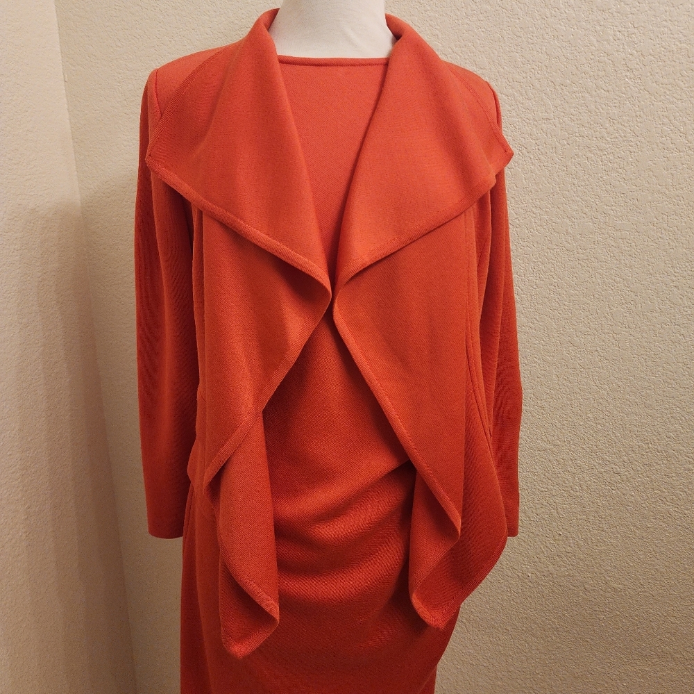 NWT St John Couture Coral Colored Dress and Jacket